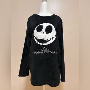Disney : Jack Skellington Black Fuzzy Sweatshirt | Size L | NWT